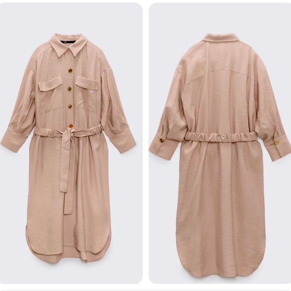 Zara oversize belted dress - Picture 3 of 4